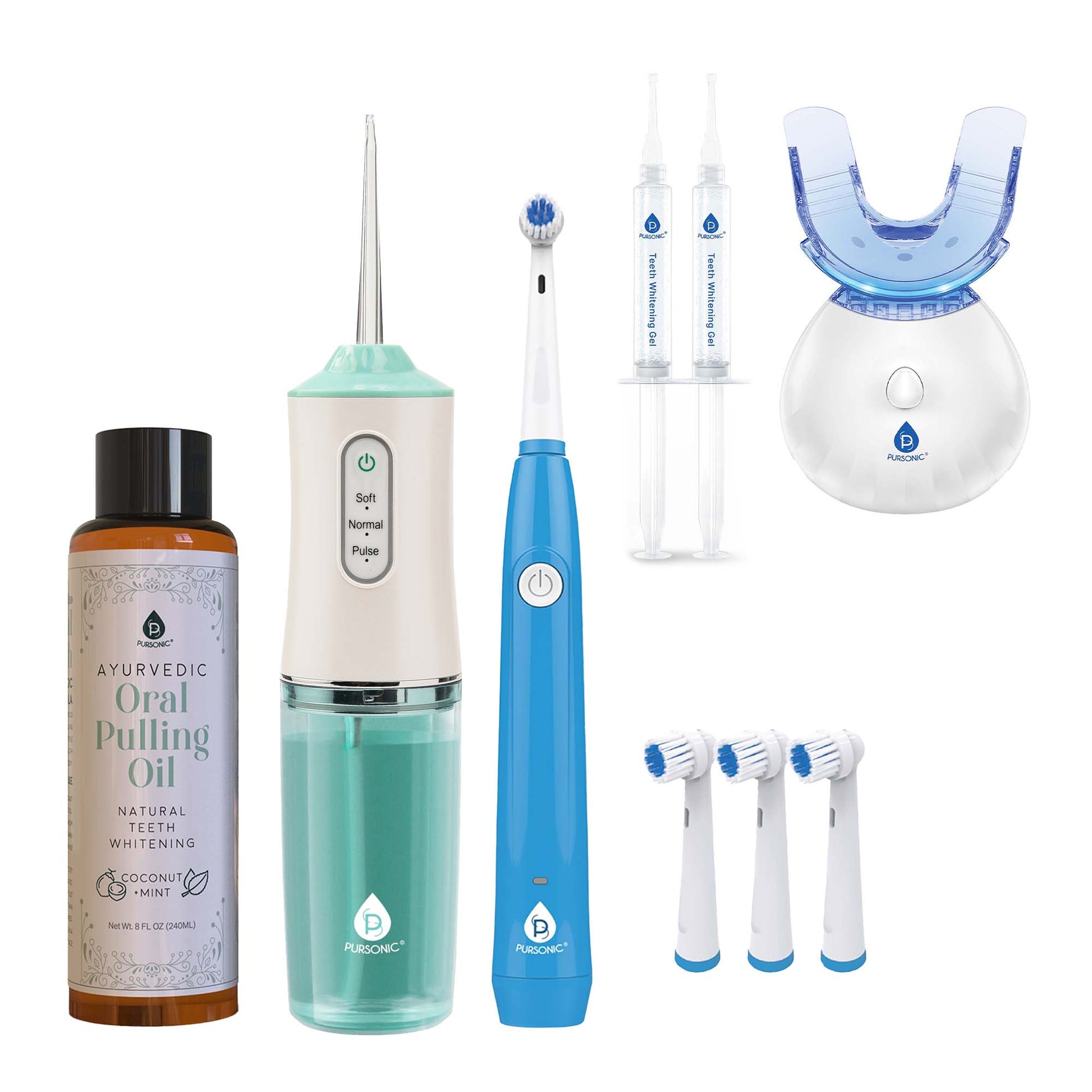 Pursonic Ultimate Oral Care Bundle – Flosser, Electric Toothbrush, Whitening, and Ayurveda Care-0